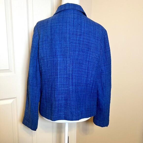 Orvis Blue Silk Blend Button Up Jacket Cardigan Blazer Size 16 Career Dress GUC - Picture 5 of 6